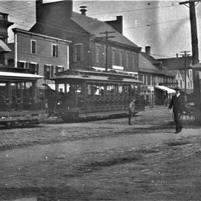 Trolley on Main Street, Saco, ME