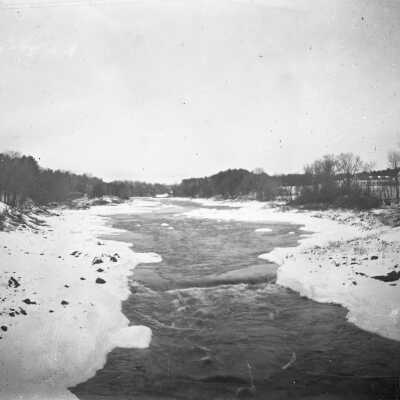 Saco River, Hollis, ME - snow