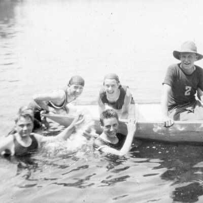 Saco Boy Scouts in the Saco River