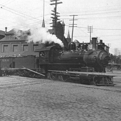 Train crossing Market St., NJ
