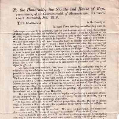 Petition for Separation from Massachusetts