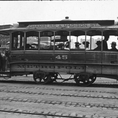 Trolley on West St., NY