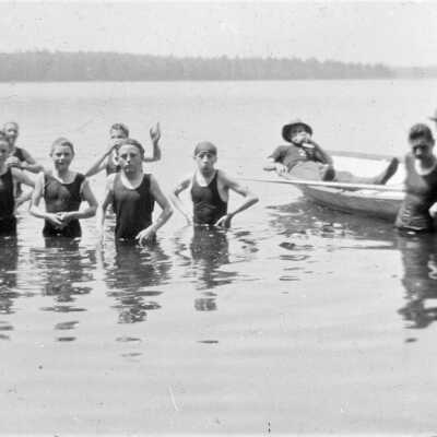 Saco Boy Scouts in the Saco River