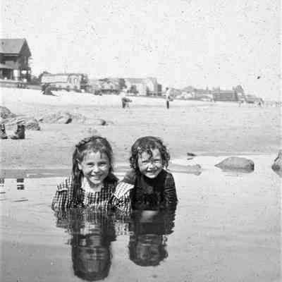Two Children in the water at Old Orchard Beach