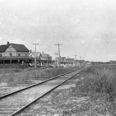 Train tracks on Surf Street, Camp Ellis