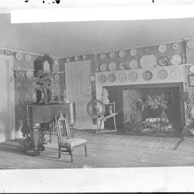 Reverse side with postcard section pasted on.