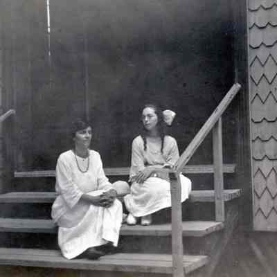 Two women posing at Old Orchard Beach