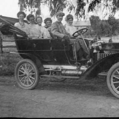 Group photo in a car
