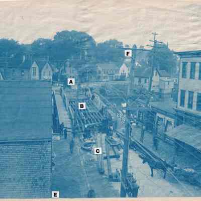 Saco-Lowell Shops, bridge under construction
