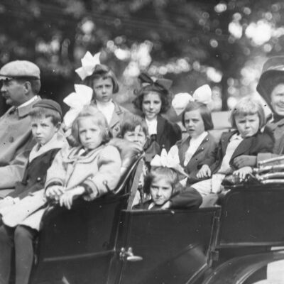 Large group in car