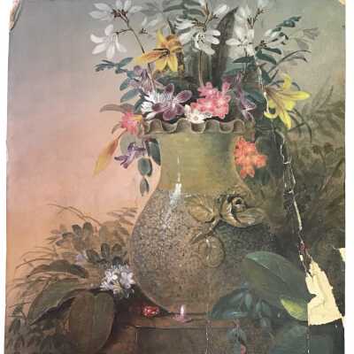 Flowers in a Green Vase