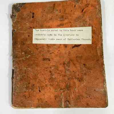 Pepperell Park Cemetery Burial Book, 1822-1841