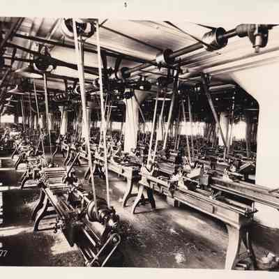 Saco-Lowell Shops, banks of engine lathes.