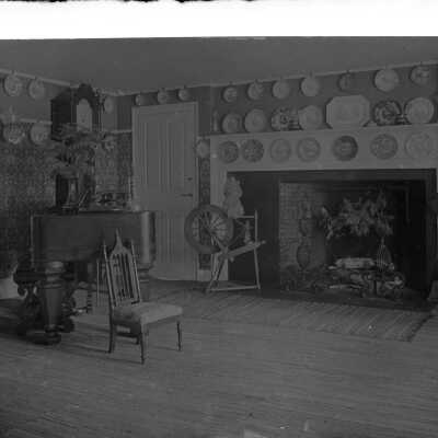 Reverse side with postcard section pasted on.