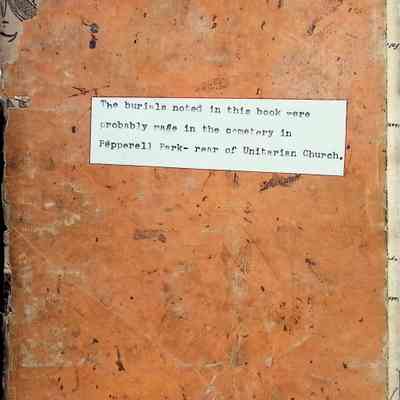 Pepperell Park Cemetery Burial Book, 1822-1842