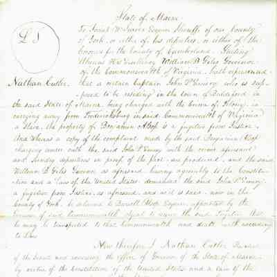 Arrest Warrant for Captain John Emery