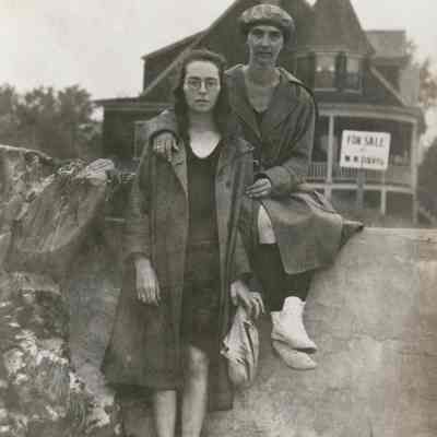 Two women posing at Old Orchard Beach