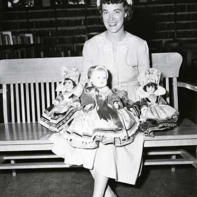 Oregon City Library 1952 - Dolls Held by Lady