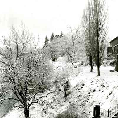 1899 Snowstorm - Oregon City - Clackamas County Courthouse Back View