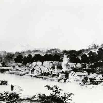 Oregon City 1846 - Henry Warre Sketch of Oregon City