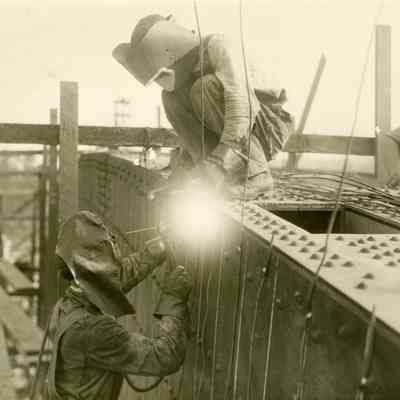 Welding Construction on Arch Bridge.