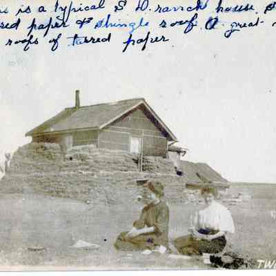 2 Unidentified Women in front of South Dakota Ranch House