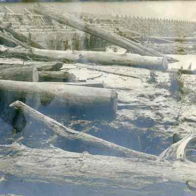 Willamette Falls 1896 - Dam and Spillway Construction