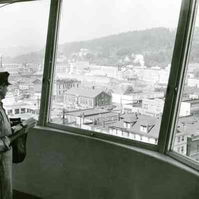 Oregon City Postman Viewing Oregon City c.1960