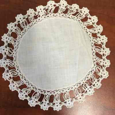 Small white cloth doily/Marrs-Curry/Unknown Provenance