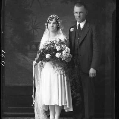 Photograph of a couple for Henry Schula - April 1930 - Negative