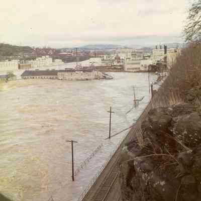 1964 Flood - Willamette Falls - Upper Mill Area - Oregon City, Oregon