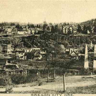 Oregon City - Early Photo Taken from West Linn