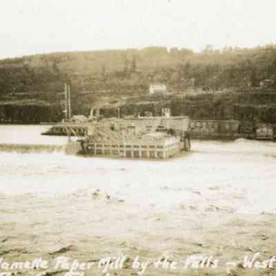 1922 Flood - Crown Willamette Paper Mill by the Falls, West Linn,