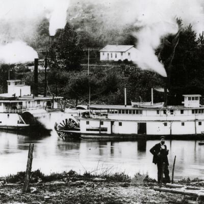 Steamboats "Kehani", "Maria", "Annie", and "Colton" - In Oregon City Boat Basin