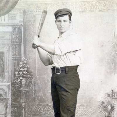 James Mathison in baseball uniform, about 1897