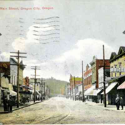 Upper Main Street, Oregon City from 6th and Main to the Falls.1907