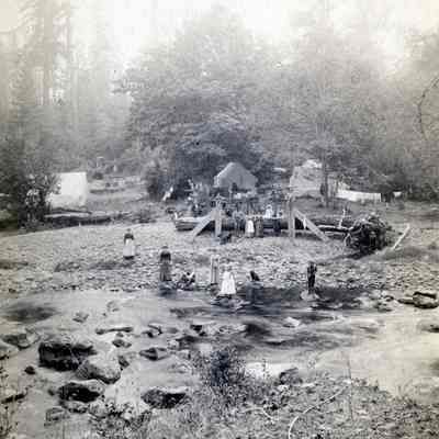 Burns Family Collection – Unknown People Camping beside a River
