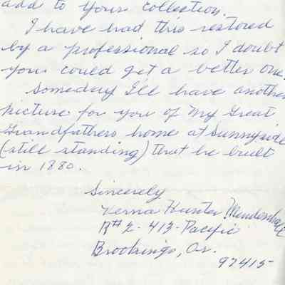 Letter from Verna Hunter Mendenhall - 1975 - Page 2