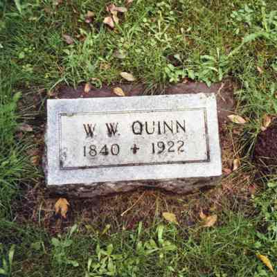 Gravestone of W. W. Quinn - 1840 - 1922 - Canemah Cemetery