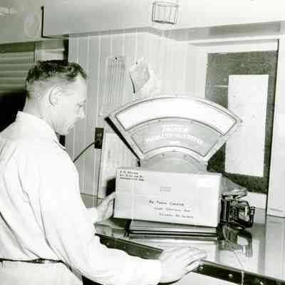 Oregon City Post Office - Package Weighing - 1956