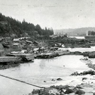 Willamette Falls Locks 1887 - Construction