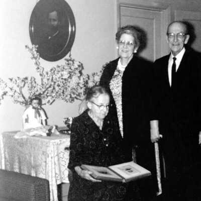 Mertie Stevens with Mrs. and Mr. T.P. Haller