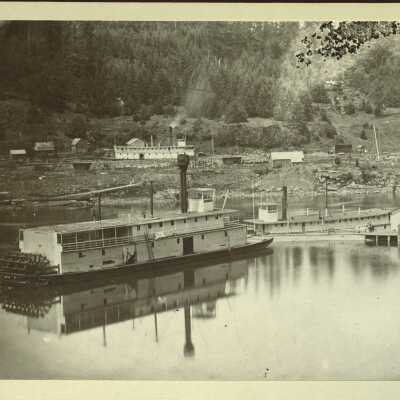 Steamboats at the Willamette Falls Locks - 1874 - West Linn, Oregon