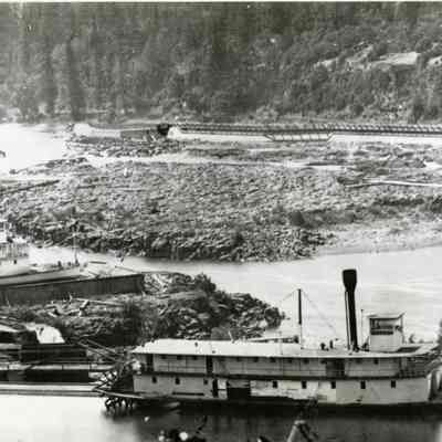 Oregon City 1884 - Two Steamboats at Boat Basin Dry Dock