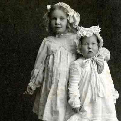 Portrait of Two Unknown Children Dressed in White Gowns/ Quinn Collection/ Unknown Provenance