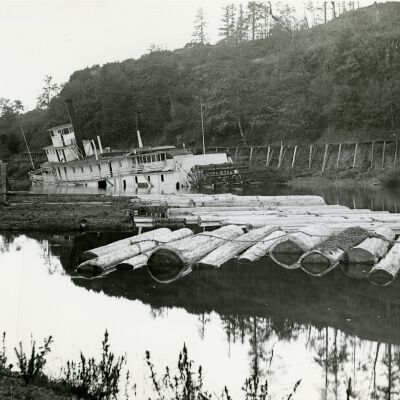 Steamboat "W. M. Hoag" Sunk in Willamette Falls Locks