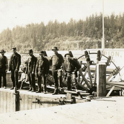 Steamboat "Champion" In Oregon City Boat Lagoon Dry Dock - 1886