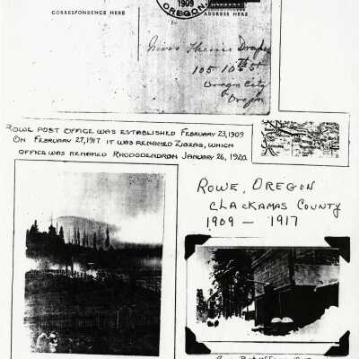 Rowe, Oregon 1909 - 1917