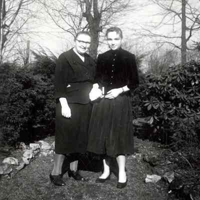Two Unidentified Women in Yard 1956 - Hopp Family Collection