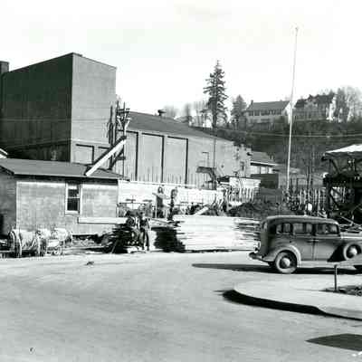 Clackamas County Courthouse, setting of foundation in 1936.